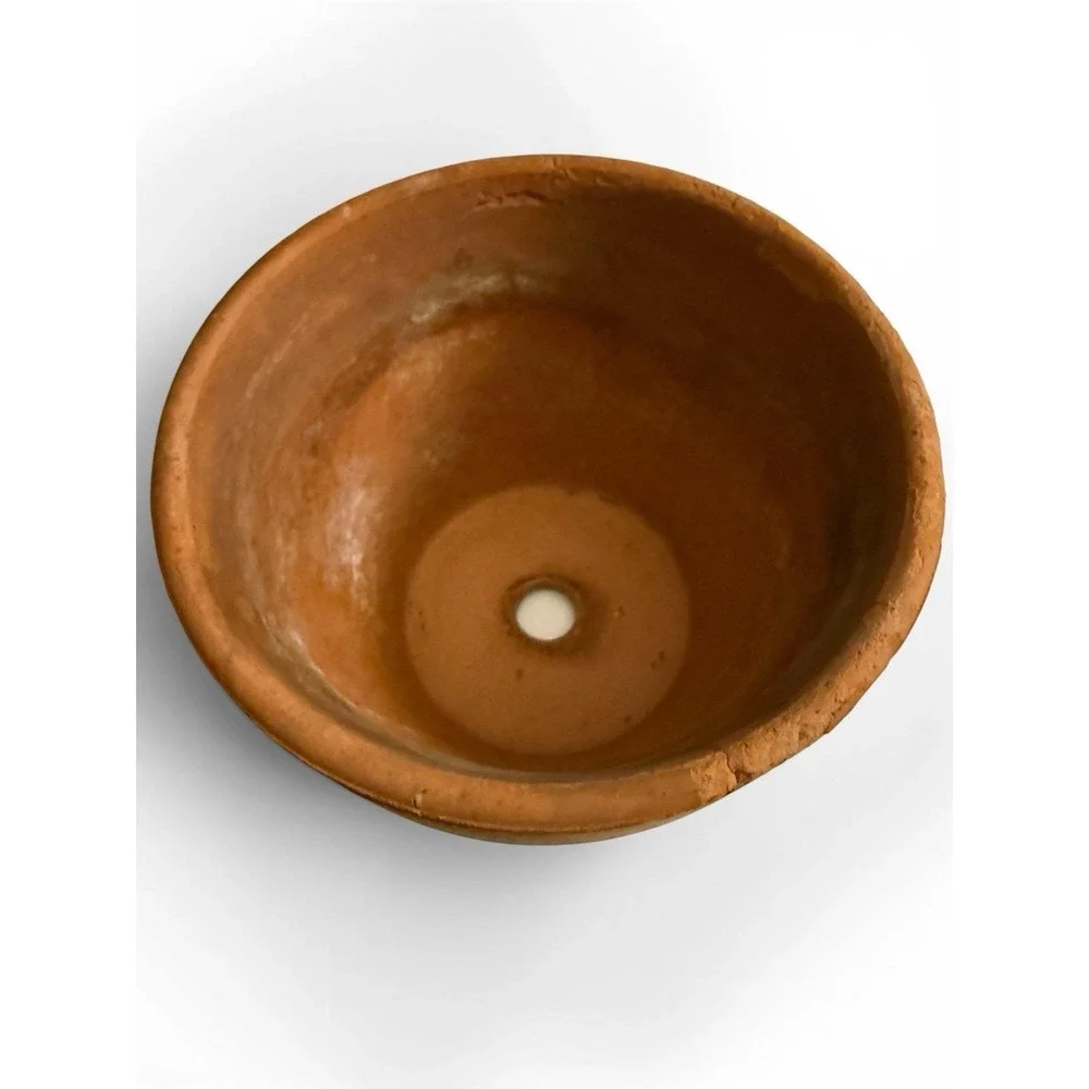 Vintage Terracotta Planter Aged Patina Clay Pot + Dish French Garden 5.5
